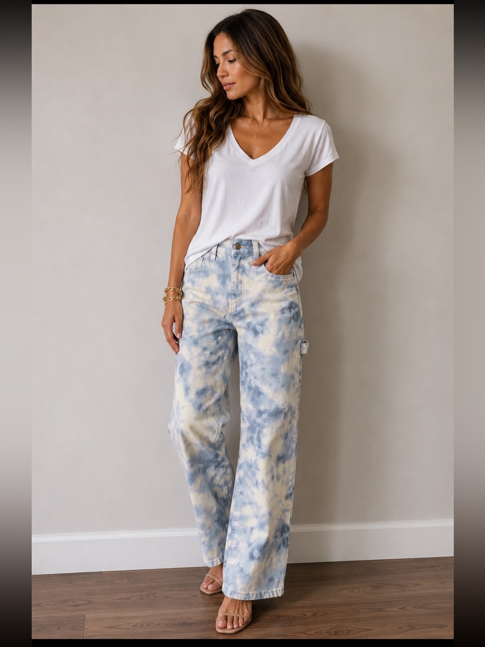 Boho Tie Dye Wide Leg Fabulous Jeans
